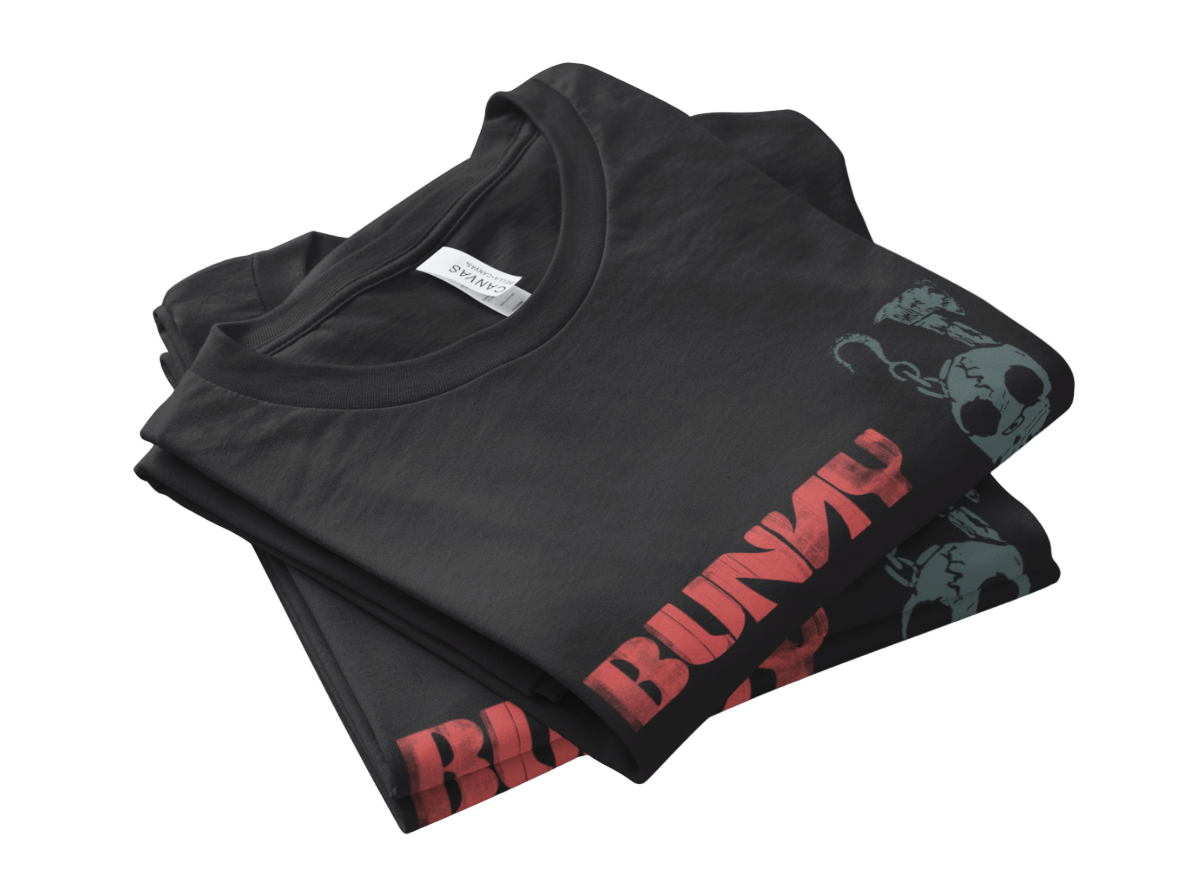 Exclusive "BUNNY" Tee with Bunny Logo and Bunny Man mask design.